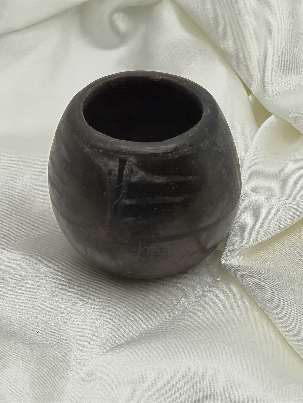 Handcrafted Black Ceramic Vase - Home Accents Signed Candle Holder